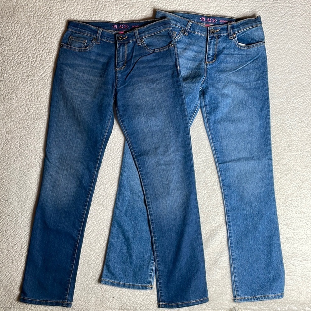 Set Lot of 2 Denim Jeans Set Place Skinny Size 12